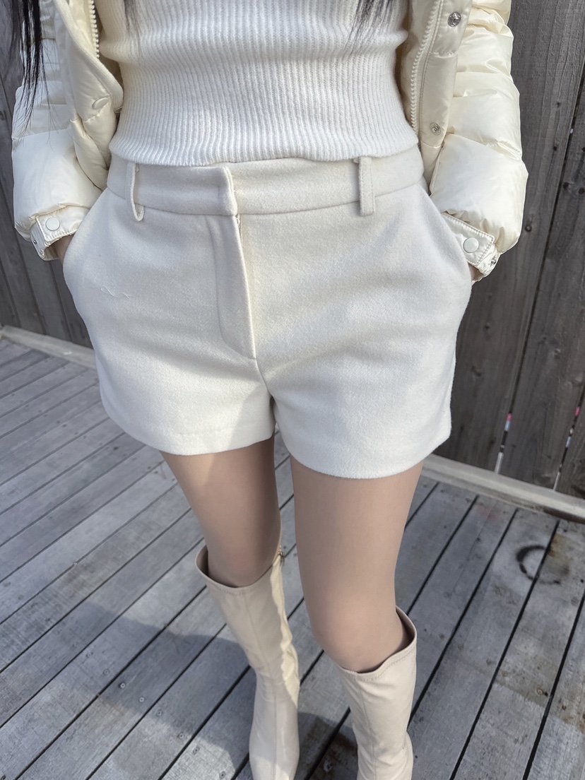 AVECNOUS東大門㊣實拍女士新款休閑時尚熱賣推薦25秋冬短褲羊毛AVECNOUS短褲