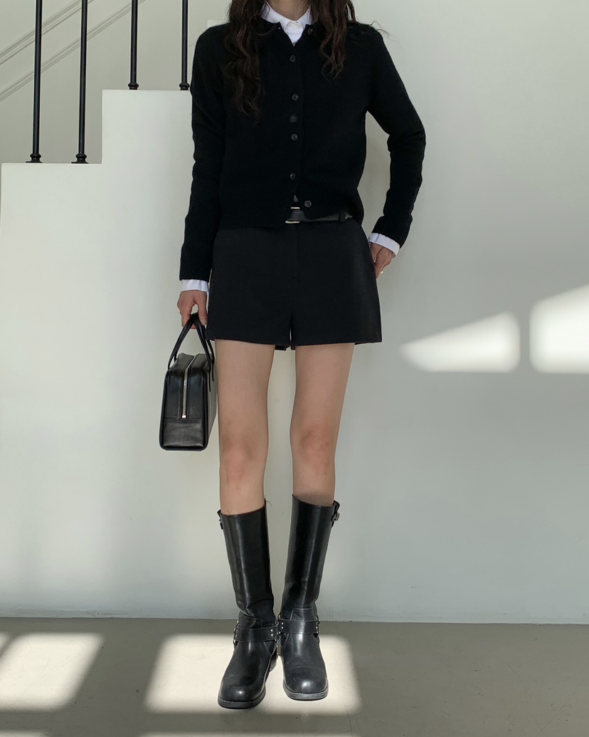 AVECNOUS東大門㊣實拍女士新款休閑時尚熱賣推薦25秋冬短褲羊毛AVECNOUS短褲