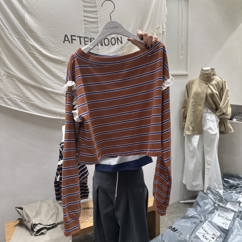 AFTERNOON韓國直郵㊣女裝新款時尚人氣休閑熱賣職業長袖T恤AFTERNOON長袖T恤