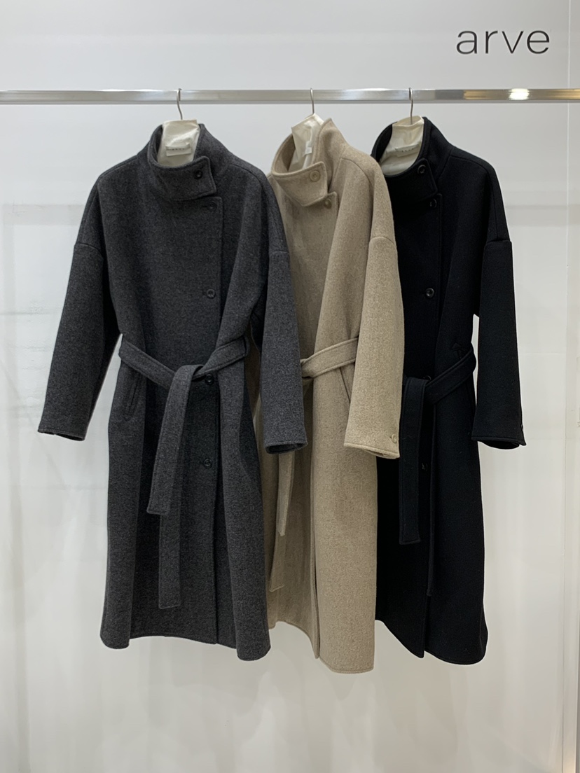 ARVE韓國代購㊣女士新款熱賣休閑人氣真品中長款大衣含腰帶ARVE中長款大衣