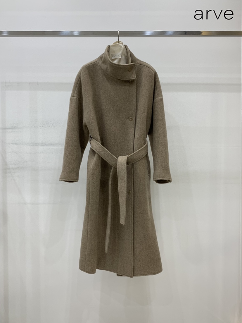 ARVE韓國代購㊣女士新款熱賣休閑人氣真品中長款大衣含腰帶ARVE中長款大衣