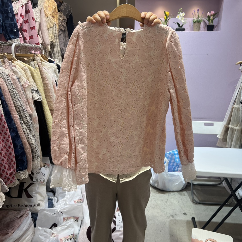 MS韓國直郵㊣女士新品人氣時尚真品職業推薦熱賣襯衫蕾絲衫MS襯衫/蕾絲衫