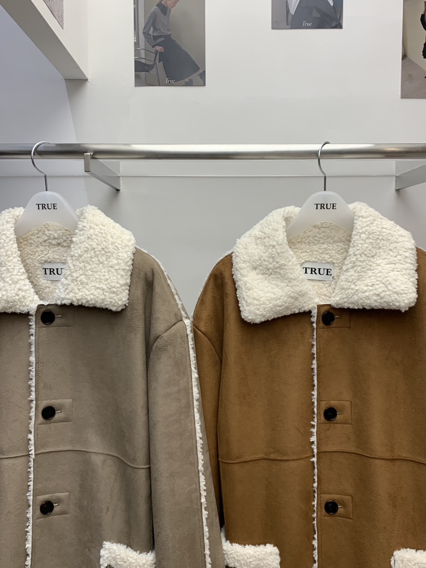TRUE東大門㊣代購女裝新品時尚人氣真品熱賣25秋冬短款大衣TRUE短款大衣