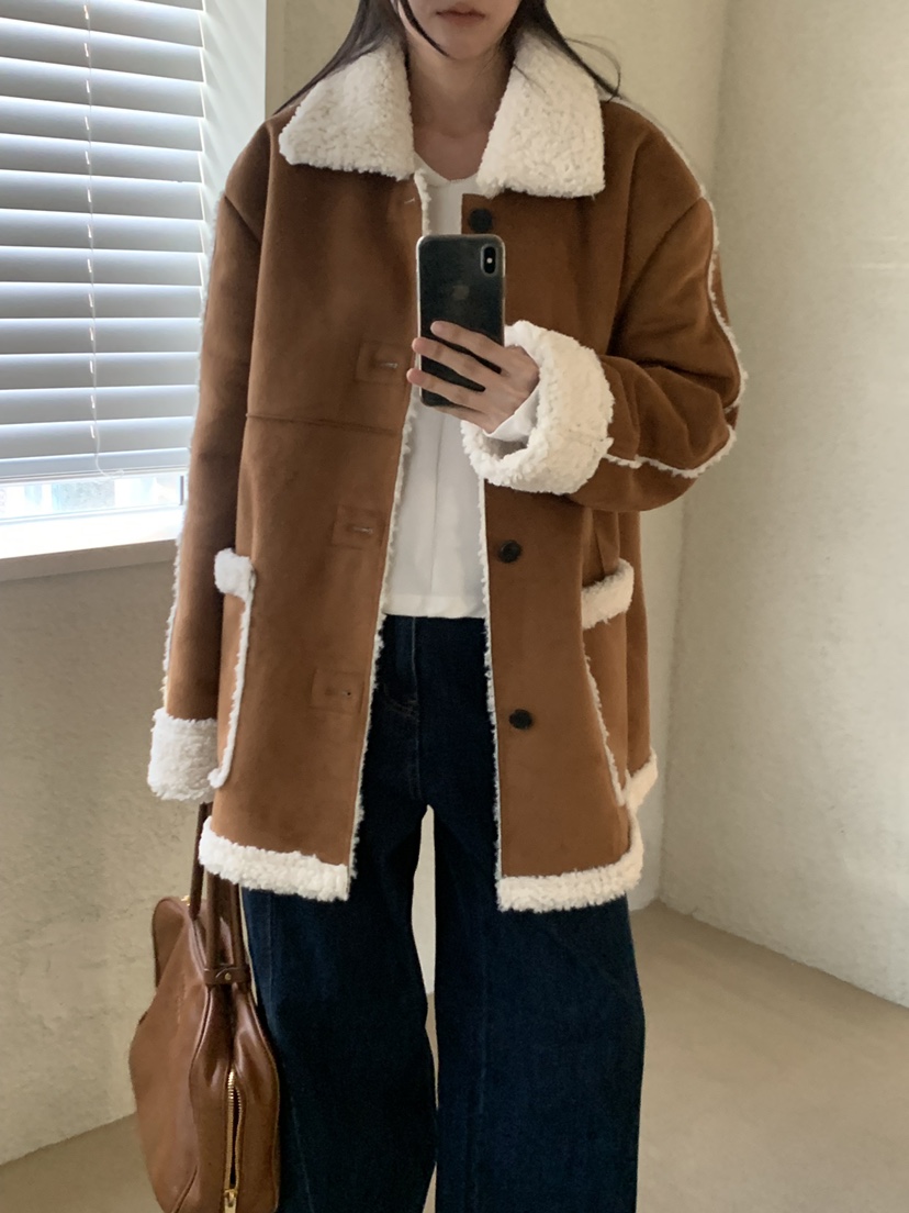 TRUE東大門㊣代購女裝新品時尚人氣真品熱賣25秋冬短款大衣TRUE短款大衣