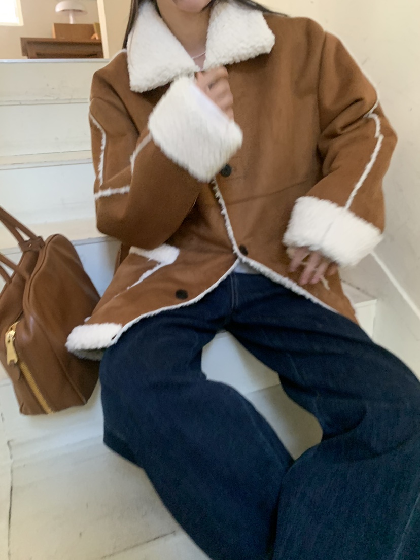 TRUE東大門㊣代購女裝新品時尚人氣真品熱賣25秋冬短款大衣TRUE短款大衣