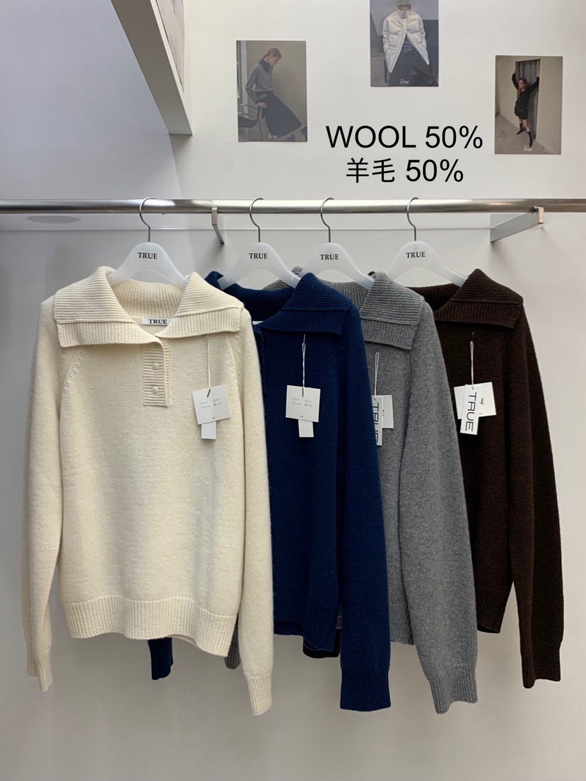 TRUE東大門㊣代購女裝新品職業休閑人氣真品25秋冬熱賣針織衫TRUE針織衫