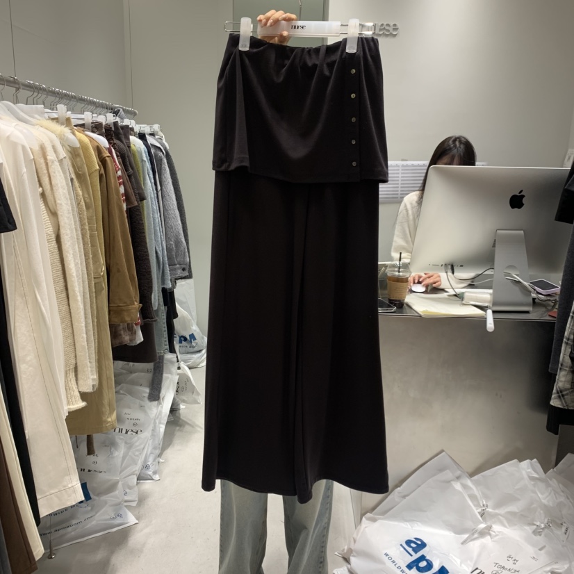 NUESE韓國直郵㊣女裝新款熱賣職業推薦真品時尚裙褲羊毛紐扣NUESE裙褲