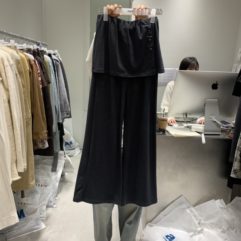 NUESE韓國直郵㊣女裝新款熱賣職業推薦真品時尚裙褲羊毛紐扣NUESE裙褲圖色2