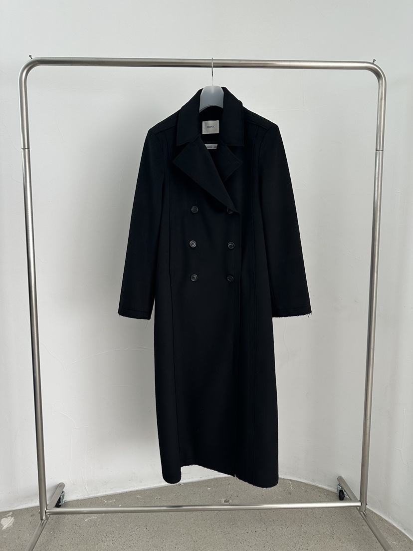 MAINT韓國直郵㊣女裝新品休閑人氣真品熱賣時尚25秋冬長款風衣MAINT長款風衣圖色2黑色