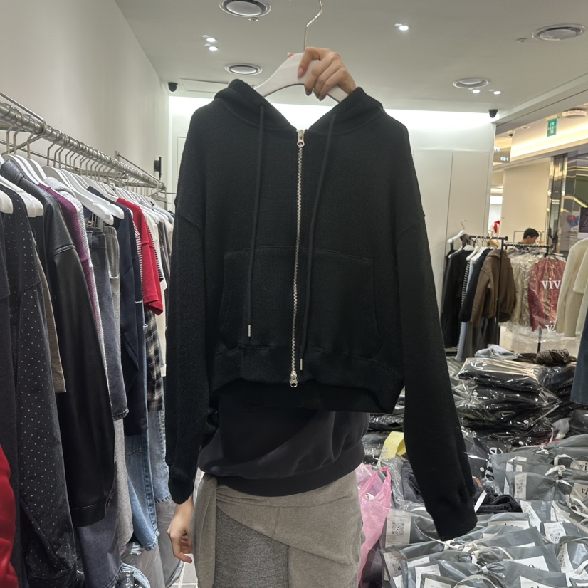 VIVE東大門㊣實拍女士新款職業熱賣休閑25秋冬衛衣拉鏈連帽VIVE衛衣圖色3