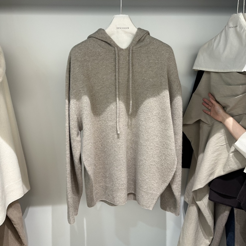 FRENCH DOOR東大門㊣代購女士新品推薦職業時尚針織衫連帽衫FRENCH DOOR針織衫圖色2