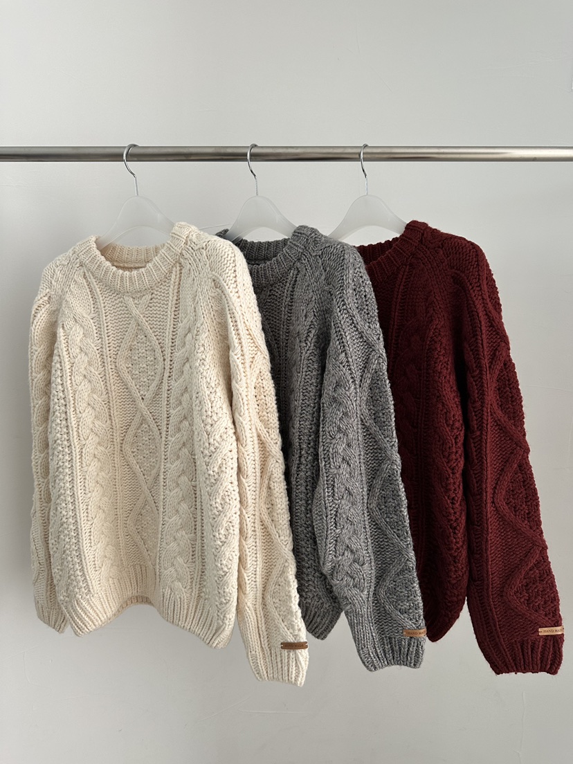 MAINT韓國代購㊣女裝新款休閑推薦真品時尚25秋冬毛衣手工制作MAINT毛衣