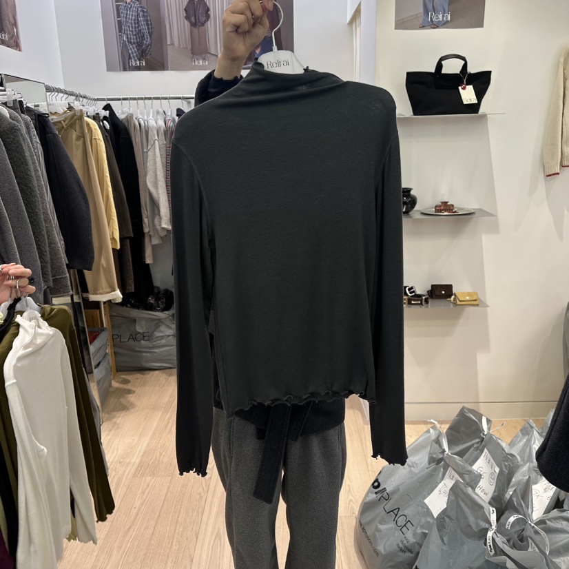 REIRAI東大門㊣代購女裝新品熱賣推薦25秋冬針織衫柔軟高領Reirai針織衫圖色5深灰色