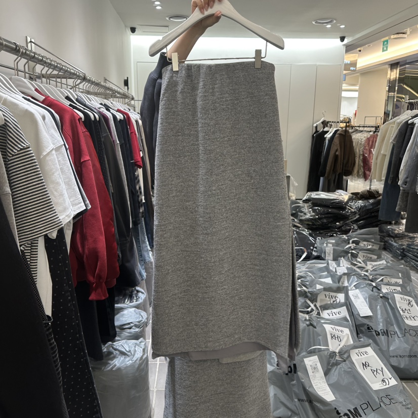 VIVE東大門㊣實拍女裝新品熱賣推薦職業休閑真品長裙修身雙層VIVE長裙