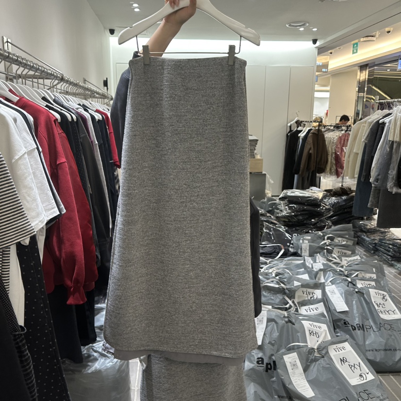 VIVE東大門㊣實拍女裝新品熱賣推薦職業休閑真品長裙修身雙層VIVE長裙