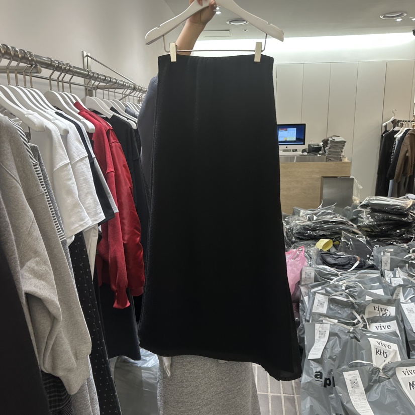 VIVE東大門㊣實拍女裝新品熱賣推薦職業休閑真品長裙修身雙層VIVE長裙圖色2