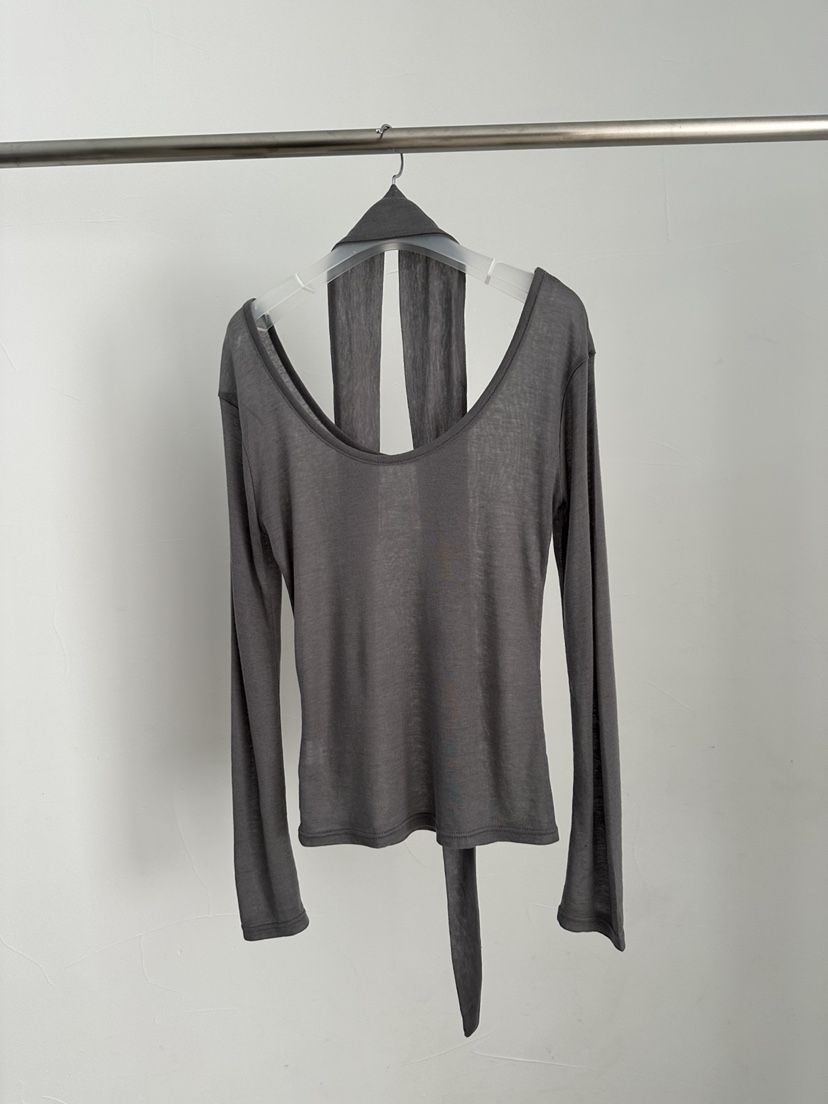 MAINT東大門㊣代購女裝新品時尚熱賣人氣長袖T恤含脖帶天絲MAINT長袖T恤