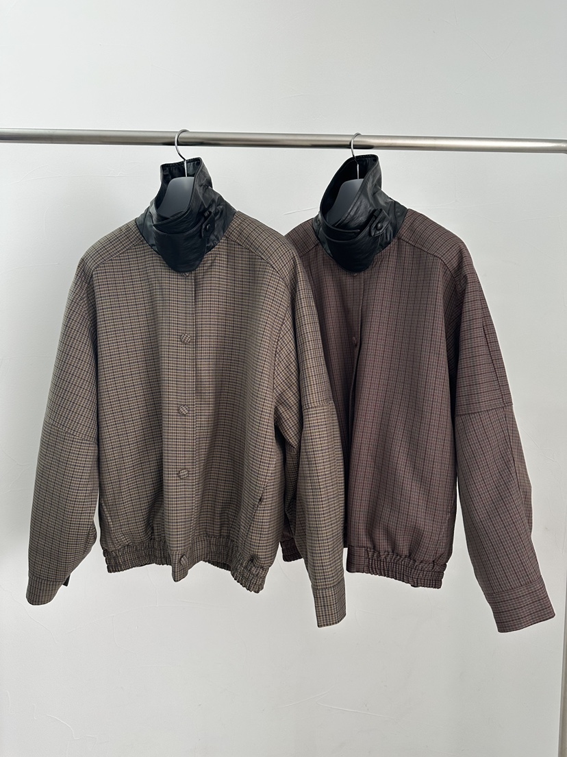 MAINT韓國直郵㊣女裝新款職業人氣25秋冬短款棉服格紋夾棉絎縫MAINT短款棉服