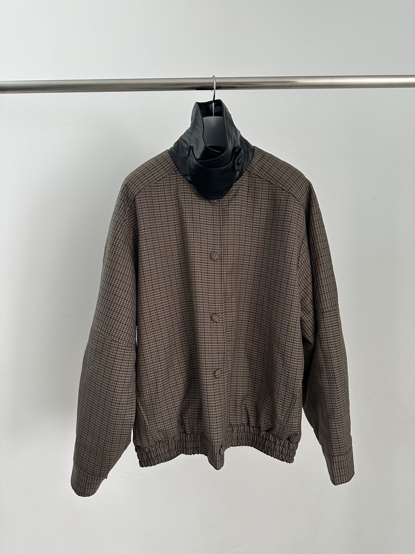 MAINT韓國直郵㊣女裝新款職業人氣25秋冬短款棉服格紋夾棉絎縫MAINT短款棉服圖色2棕色