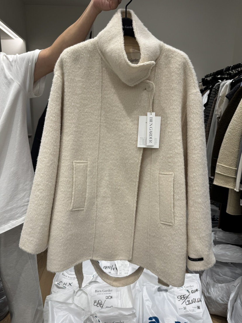 BIEN GARDER韓國直郵㊣女裝新款熱賣中長款大衣含腰帶高領BIEN GARDER中長款大衣圖色3