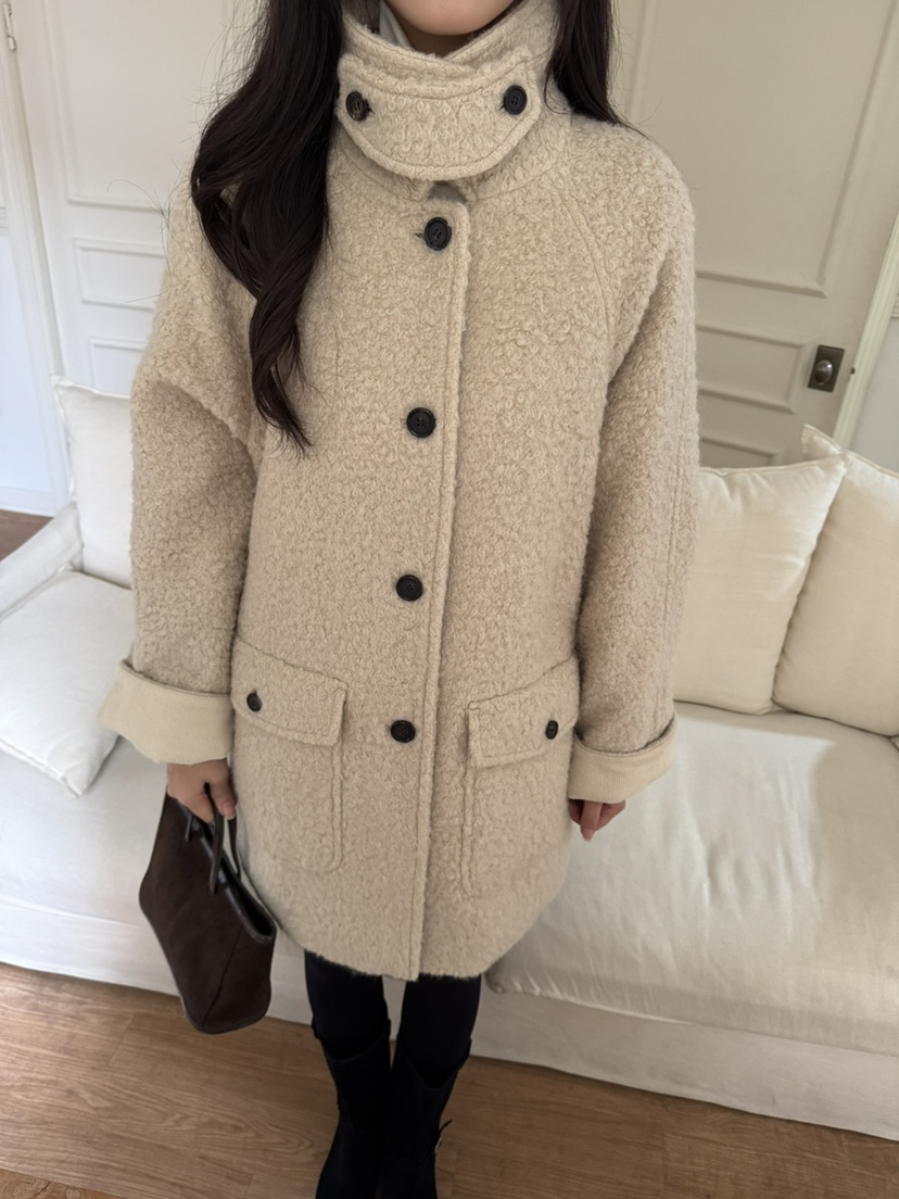 BIEN GARDER韓國代購㊣女士新品真品推薦中長款大衣燈芯絨BIEN GARDER中長款大衣