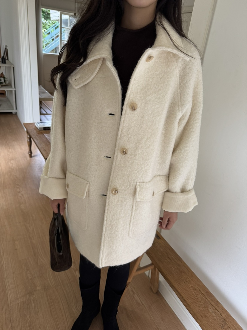 BIEN GARDER韓國代購㊣女士新品真品推薦中長款大衣燈芯絨BIEN GARDER中長款大衣