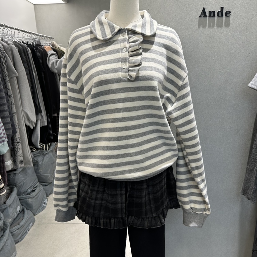 ANDE韓國代購㊣女裝新品人氣25秋冬休閑職業真品熱賣針織衫Ande針織衫