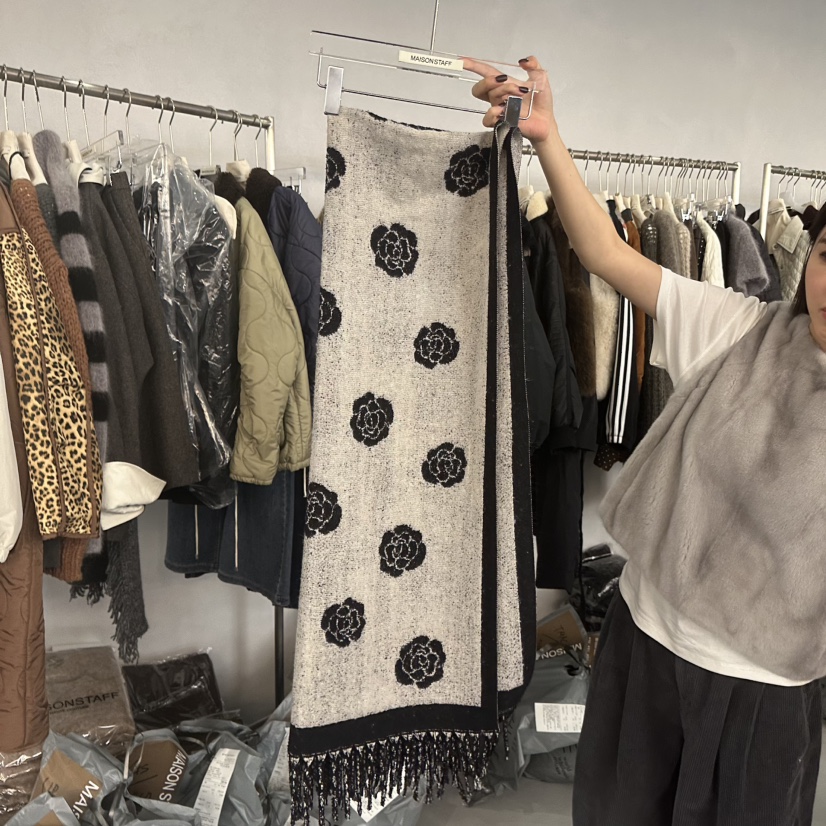 DOUBLE STANDARD/LE SMOKING/MAISONSTAFF韓國代購㊣女裝新品休閑圍巾披肩圍巾MAISONSTAFF圍巾/披肩