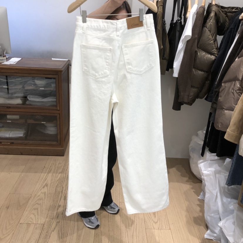 OURIN韓國代購㊣女裝新品時尚職業人氣真品推薦熱賣牛仔褲拉絨OURIN牛仔褲