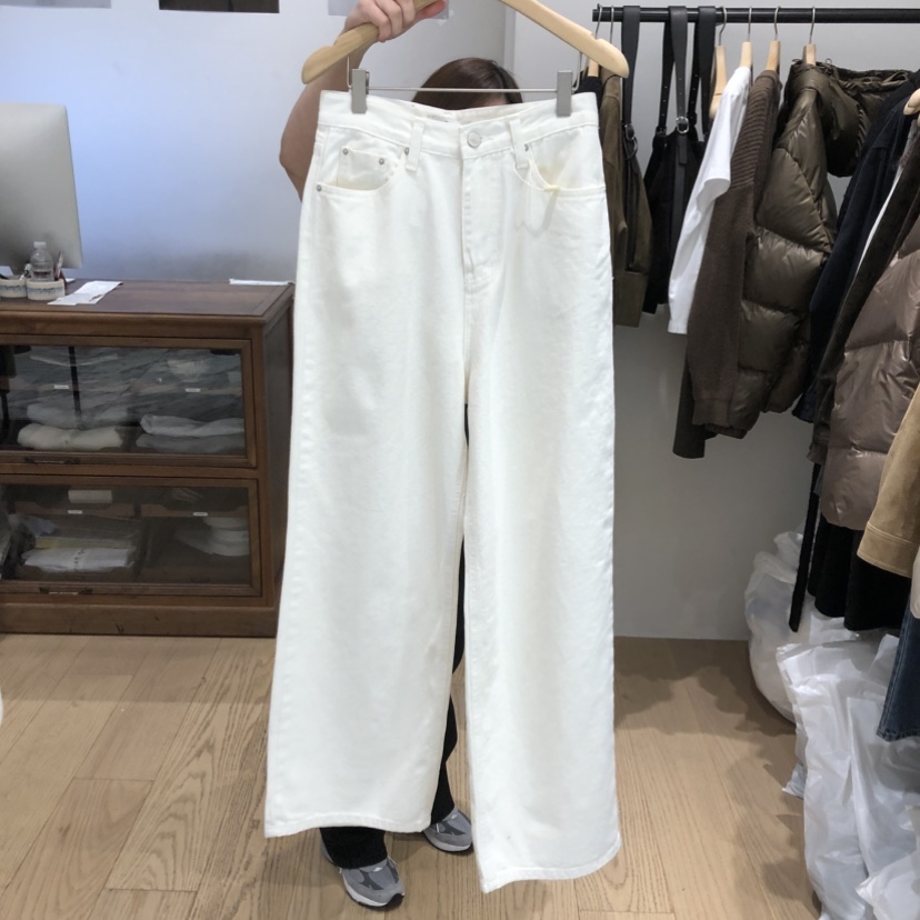 OURIN韓國代購㊣女裝新品時尚職業人氣真品推薦熱賣牛仔褲拉絨OURIN牛仔褲