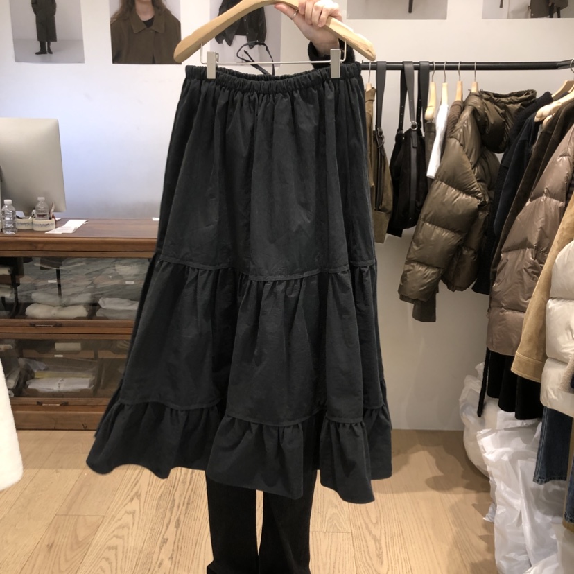 OURIN韓國代購㊣女士新款熱賣職業25秋冬休閑人氣半身裙中短裙OURIN半身裙/中短裙