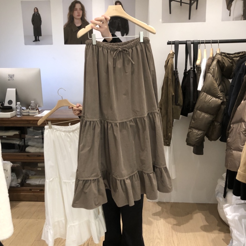 OURIN韓國代購㊣女士新款熱賣職業25秋冬休閑人氣半身裙中短裙OURIN半身裙/中短裙圖色2