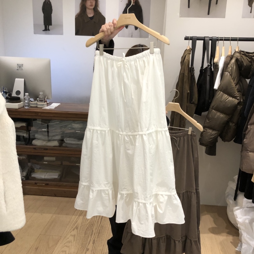 OURIN韓國代購㊣女士新款熱賣職業25秋冬休閑人氣半身裙中短裙OURIN半身裙/中短裙圖色3