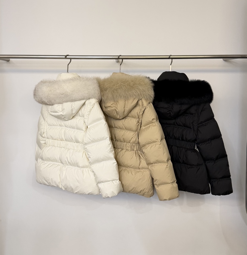 TWENTY FOUR SEVEN24-7韓國代購㊣女裝新品職業短款羽絨服可拆卸含腰帶狐貍絨TEWNTY FOUR SEVEN24-7短款羽絨服