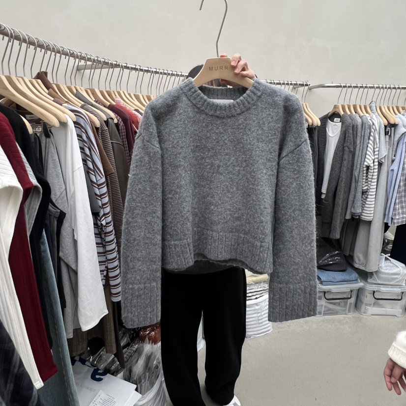 MURR韓國直郵㊣女士新款時尚人氣25秋冬職業休閑真品毛衣羅紋MURR毛衣圖色2