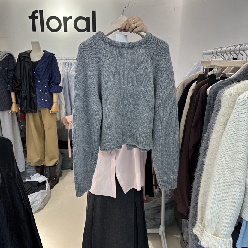 FLORAL韓國直郵㊣女士新款休閑時尚熱賣針織衫不含內搭羊毛FLORAL針織衫