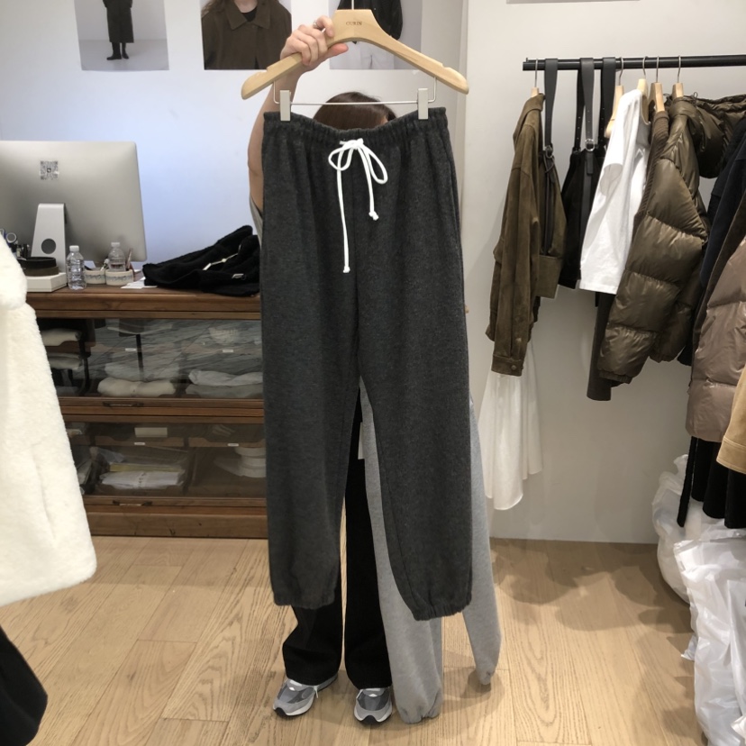 OURIN東大門㊣直郵女裝新品熱賣休閑真品推薦休閑褲羊毛保暖OURIN休閑褲圖色2