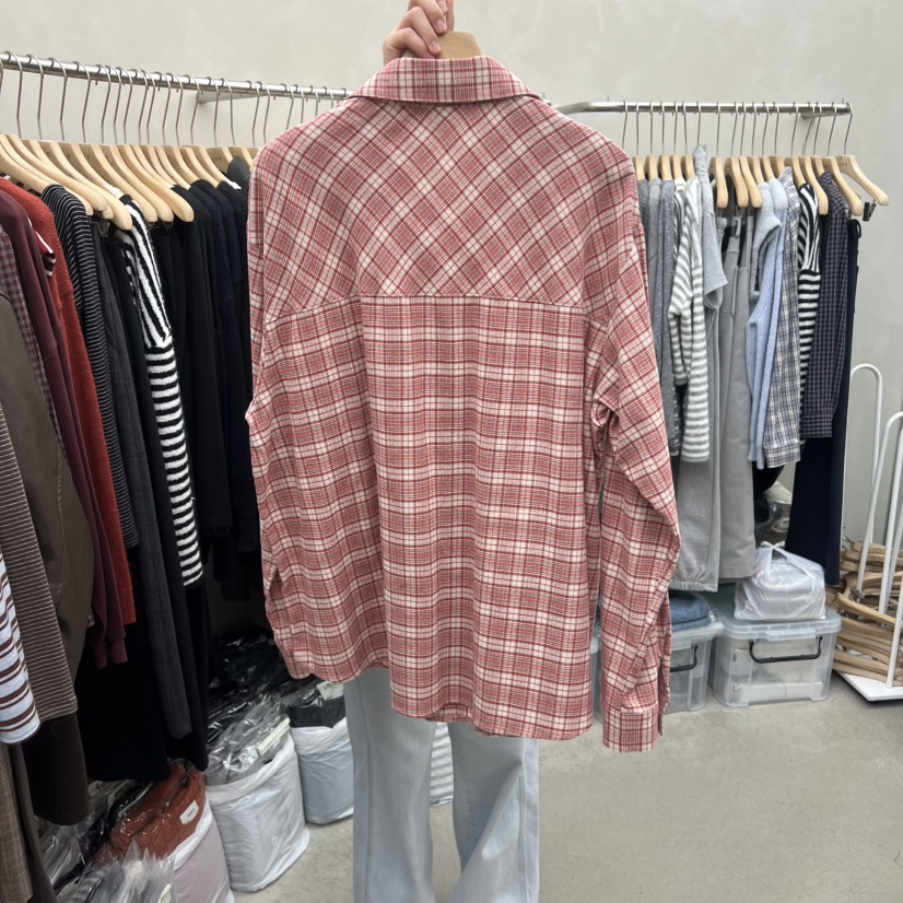 MURR東大門㊣代購女裝新款人氣真品襯衫蕾絲衫不含內搭格紋MURR襯衫/蕾絲衫