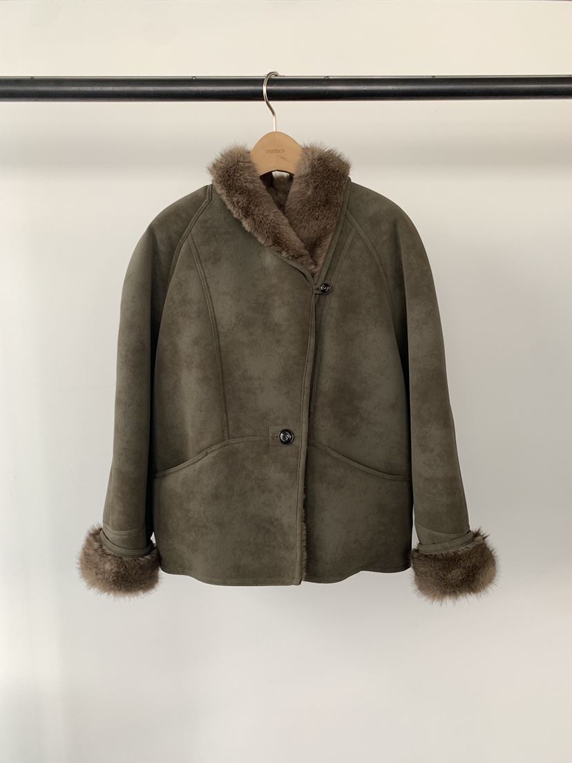 UNDERSON東大門㊣代購女裝新款真品休閑推薦時尚熱賣短款大衣UNDERSON短款大衣