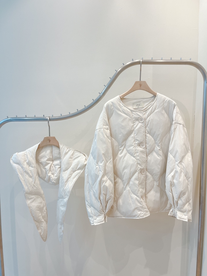 OVE韓國代購㊣女裝新品推薦真品人氣職業休閑短款棉服含帽子OVE短款棉服