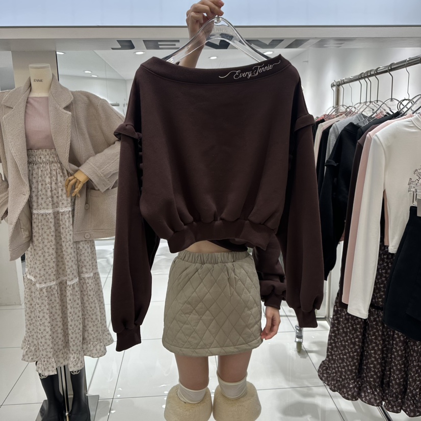 JENNIE韓國直郵㊣女士新款人氣時尚職業推薦25秋冬衛衣加絨JENNIE/VENEFIT衛衣圖色3