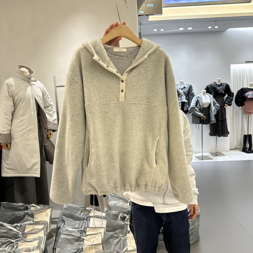 OVU韓國直郵㊣女裝新款真品時尚熱賣人氣推薦職業休閑25秋冬衛衣OVU衛衣