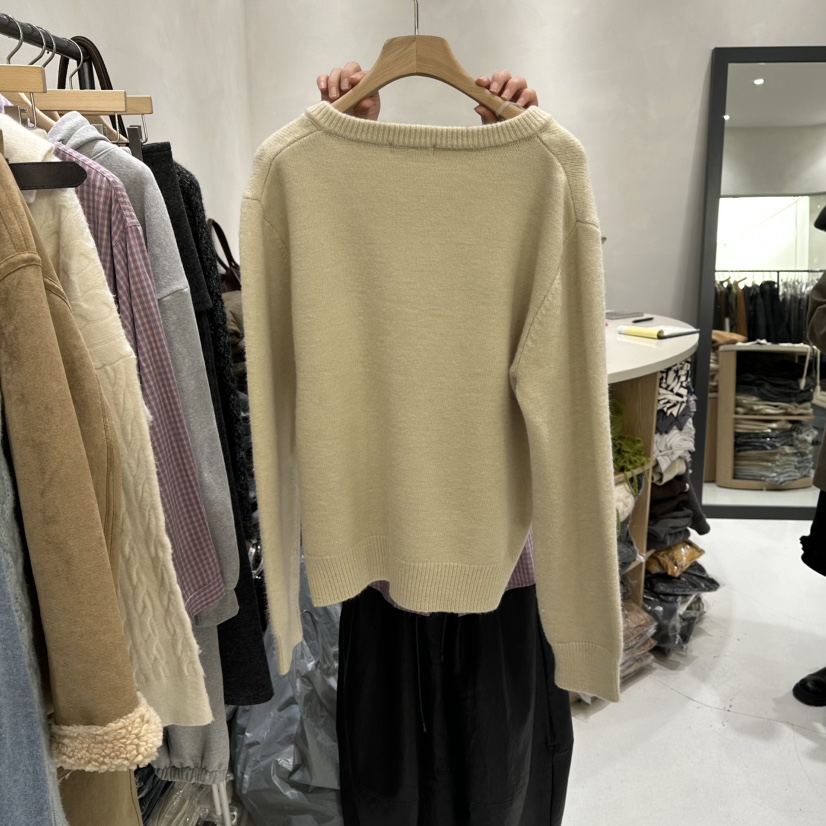 AURA韓國代購㊣女士新款休閑職業25秋冬人氣真品推薦針織衫Au ra針織衫