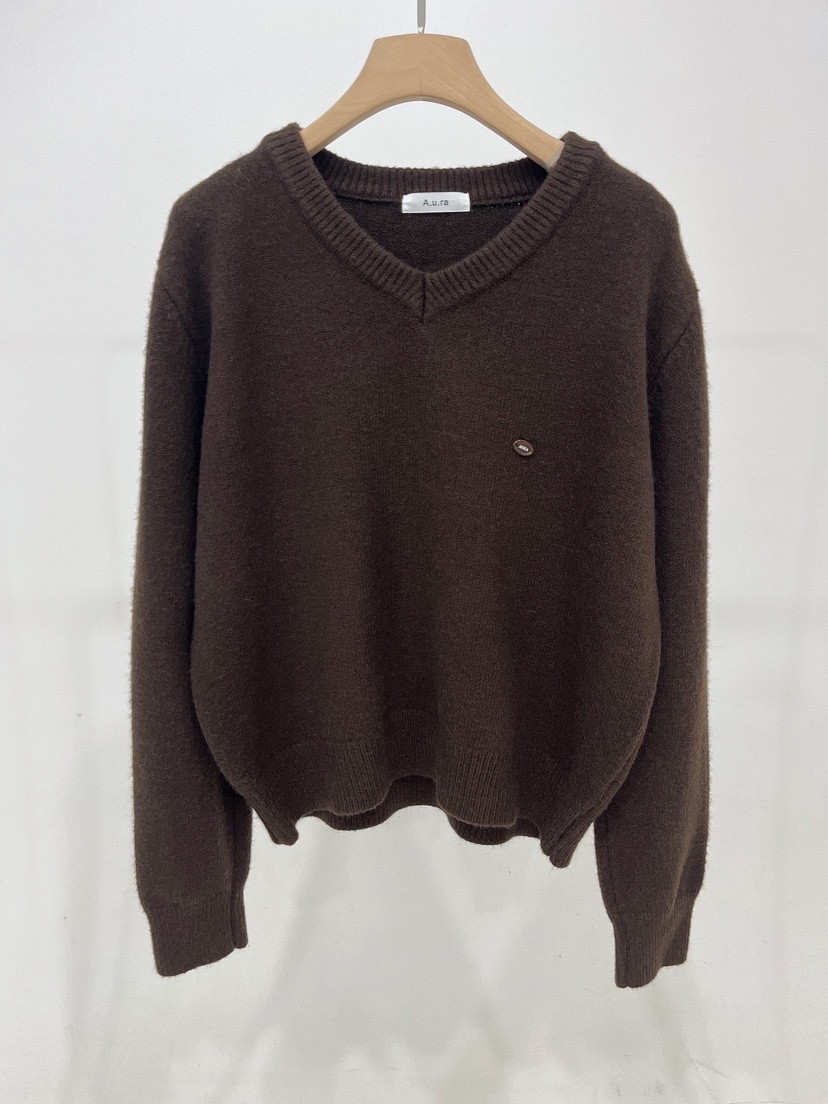 AURA韓國代購㊣女士新款休閑職業25秋冬人氣真品推薦針織衫Au ra針織衫圖色2