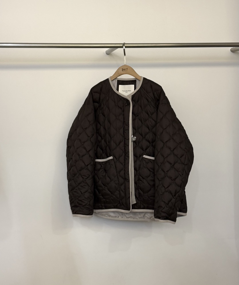 TWENTY FOUR SEVEN24-7韓國代購㊣女裝新品推薦短款棉服填充鴨絨TEWNTY FOUR SEVEN24-7短款棉服圖色2
