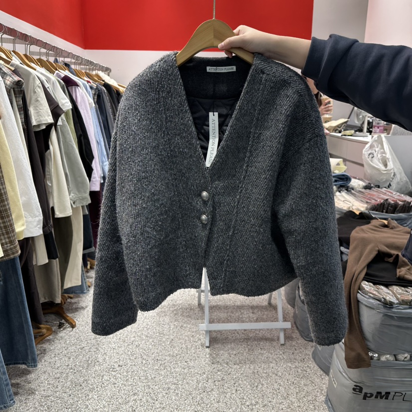 ATPZ韓國代購㊣女裝新款休閑職業人氣真品25秋冬熱賣夾克羊毛ATTENTION PLEAES夾克圖色2
