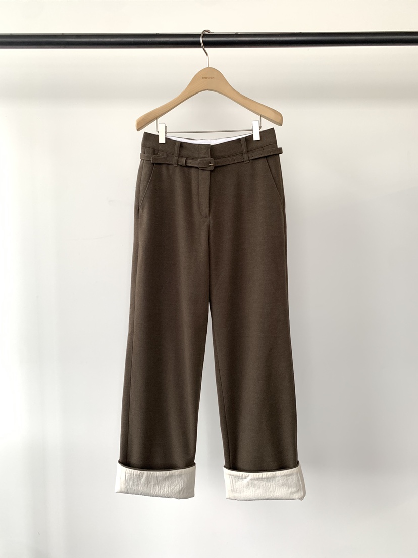 UNDERSON韓國代購㊣女裝新品真品職業時尚推薦休閑褲含腰帶UNDERSON休閑褲