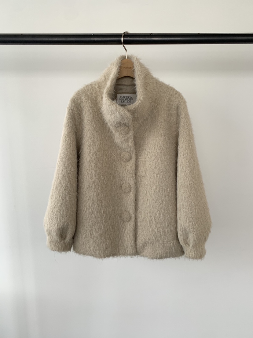 UNDERSON東大門㊣直郵女士新品職業人氣25秋冬短款大衣皮草UNDERSON短款大衣