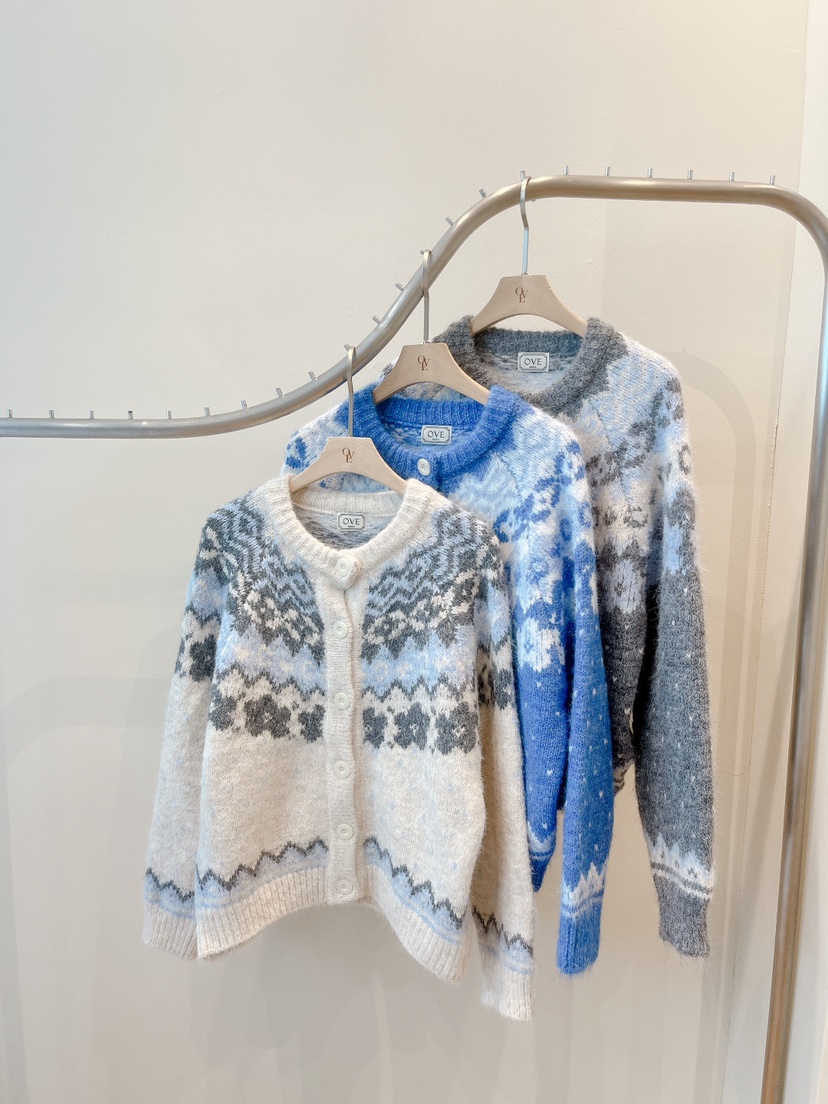 OVE韓國代購㊣女裝新款25秋冬真品推薦人氣時尚針織衫開襟衫OVE針織衫