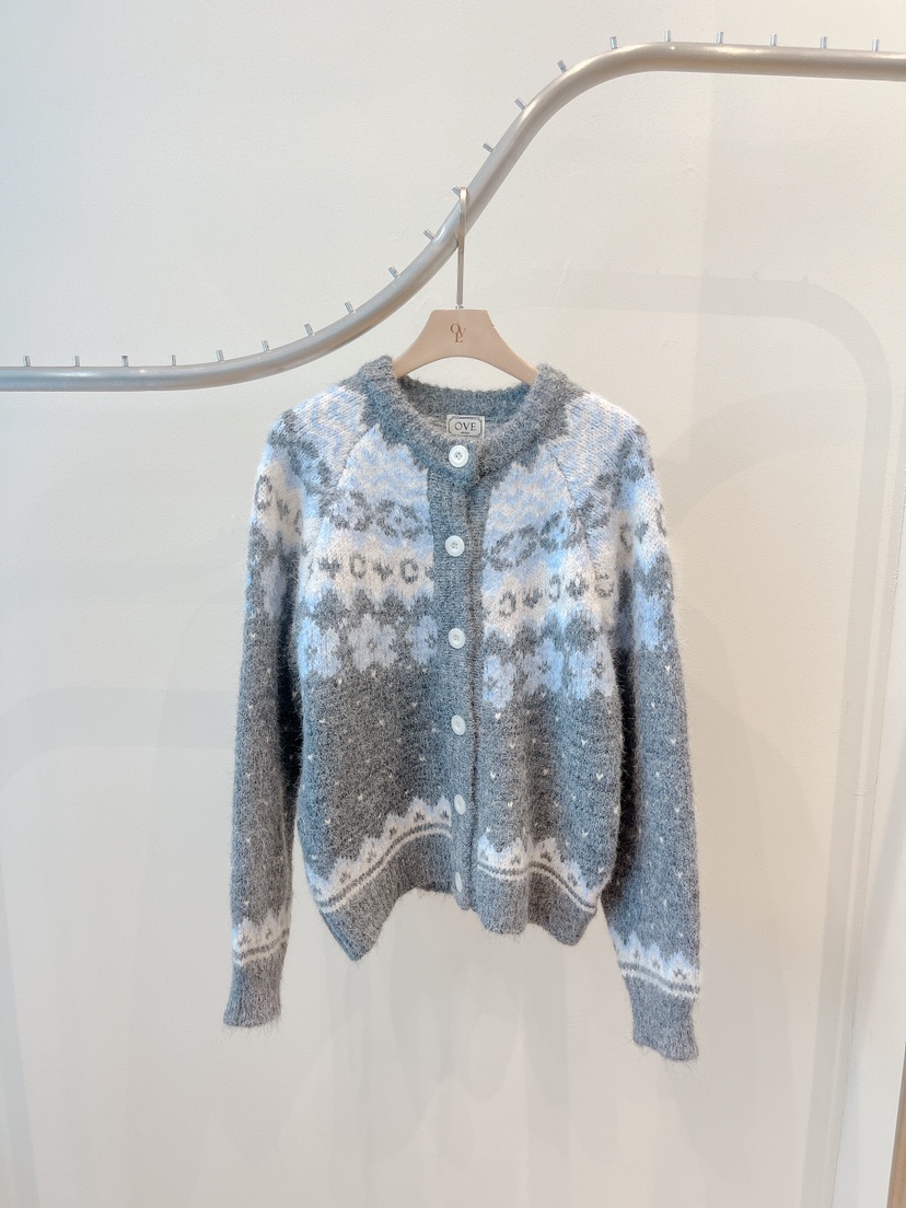 OVE韓國代購㊣女裝新款25秋冬真品推薦人氣時尚針織衫開襟衫OVE針織衫